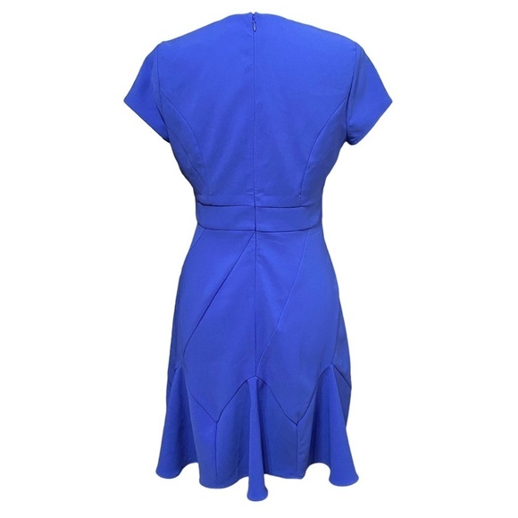 Bar III Cobalt Blue Fit & Flare V-Neck Dress NWT Size 2 Y2K 90s Style - Picture 3 of 7